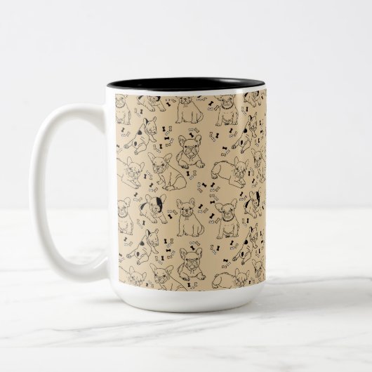 Tasse 2 Couleurs Frenchie et Bones (Gauche)