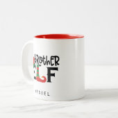 Tasse 2 Couleurs Frère-Elfe personnalisé (Devant gauche)