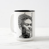 Tasse 2 Couleurs Frida Kahlo Portrait noir et blanc (Devant gauche)
