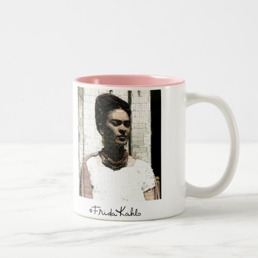 Tasse 2 Couleurs Frida Kahlo Portrait textile (Droit)