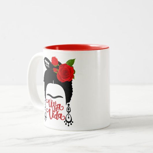 Tasse 2 Couleurs Frida Red Roses (Devant gauche)
