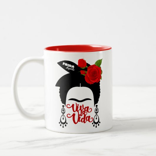 Tasse 2 Couleurs Frida Red Roses (Gauche)