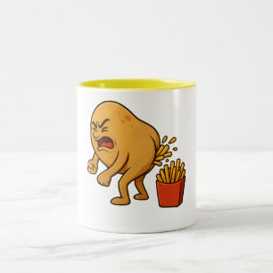 Tasse 2 Couleurs Frites Françaises qui Défèquent   Drôles de Frites