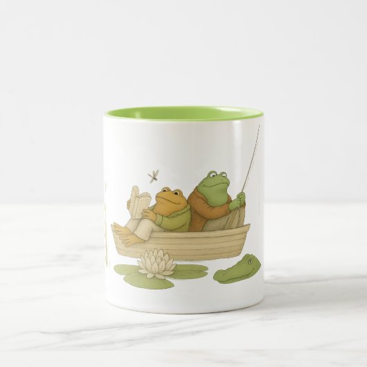 Tasse 2 Couleurs Frog Book Lover | 90s Retro Reading Toad Bookworm  (Centre)
