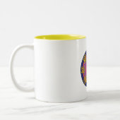 Tasse 2 Couleurs Frontière bleue Om Mandala (Gauche)