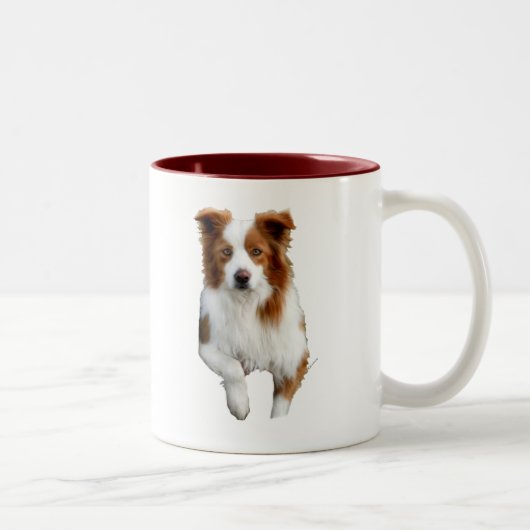 Tasse 2 Couleurs frontière collie2 (Droit)