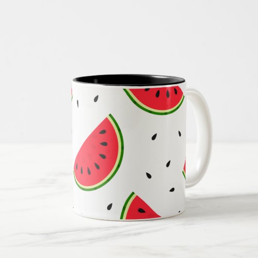 Tasse 2 Couleurs Fruit de pastèque rouge (Devant droit)
