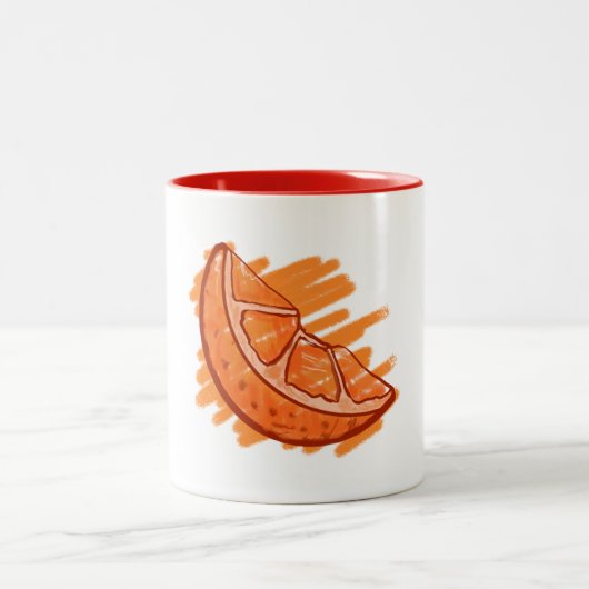 Tasse 2 Couleurs Fruit Motif Sang Orange Cadeaux (Centre)