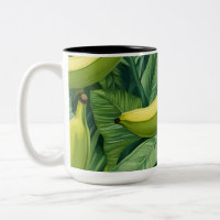Fruits de banane et feuilles Humeur tropicale