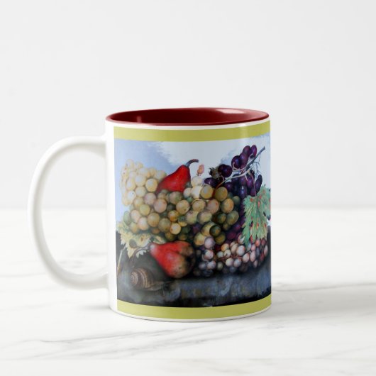 TASSE 2 COULEURS FRUITS DE SAISON 1 - RAISONS ET PEARS (Gauche)