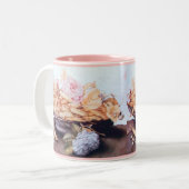 TASSE 2 COULEURS FRUITS DE SAISON 6 - HARICOTS ET ROSE (Devant gauche)