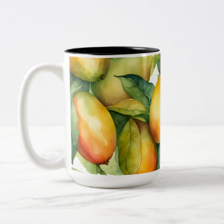 Tasse 2 Couleurs Fruits et feuilles de mangue