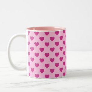 Tasse 2 Couleurs Fuchsia Motif de coeur Preppy y2k rose esthétique