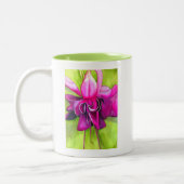 Tasse 2 Couleurs Fuchsia pop art watercolour flower (Gauche)