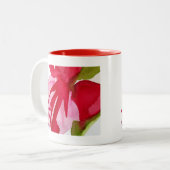 Tasse 2 Couleurs Fuchsia pop art watercolour flower (Devant gauche)