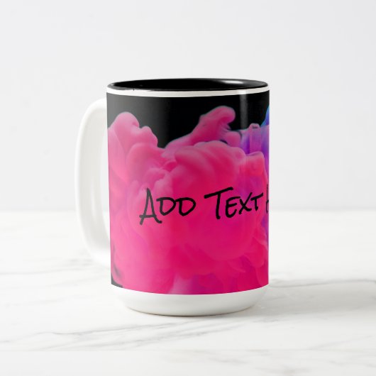 Tasse 2 Couleurs Fumée numérique rose et violet (Devant gauche)