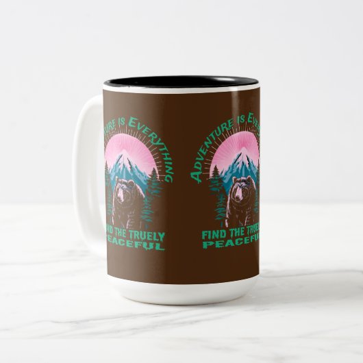 Tasse 2 Couleurs Fumer l'ours, Temps d'aventure (Devant gauche)