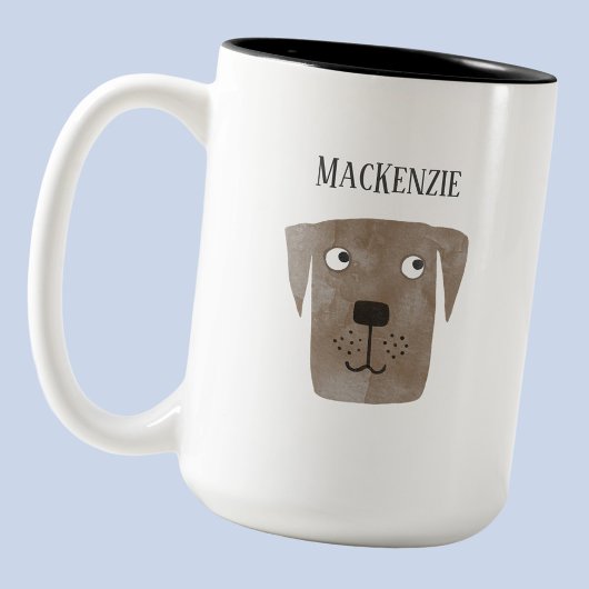 Tasse 2 Couleurs Fun Chocolate Labrador Retriever Dog Personalized