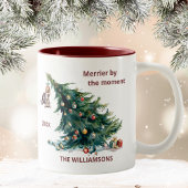 Tasse 2 Couleurs Fun Christmas Tree Dangereux Chat Personnaliser