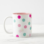 Tasse 2 Couleurs FUN CONFETTI SPOTS mignon fun rétro menthe or rose (Gauche)