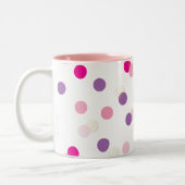 Tasse 2 Couleurs FUN CONFETTI SPOTS mignon fun rétro or rose violet (Gauche)