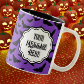 Tasse 2 Couleurs Fun Halloween personnalisé Purple Bat noir