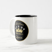 Tasse 2 Couleurs Fun Pickleball Reine Couronne Nom initial (Devant gauche)