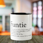 Tasse 2 Couleurs Funk, tante, Tante Définition Moderne Amusant<br><div class="desc">Personnalisez-vous pour votre Funtie,  Tante ou Tante préférée pour créer un cadeau unique. Une façon parfaite de lui montrer à quel point elle est extraordinaire chaque jour. Conçu par Thisisnotme©</div>