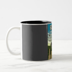 Tasse 2 Couleurs Funky 5 étoiles Glasgow Scotland Review Affiche de