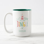Tasse 2 Couleurs Funky Christmas Jingle Bells Rainbow Custom Name (Gauche)
