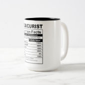 Tasse 2 Couleurs Funky Manicurist Nutrition faits (Devant droit)