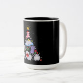 Tasse 2 Couleurs Funny arbre de Noël hippo | Hippopotame de Noël (Devant droit)