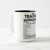 Tasse 2 Couleurs Funny Art Enseignant Nutrition Facts (Devant gauche)