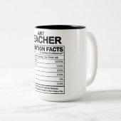 Tasse 2 Couleurs Funny Art Enseignant Nutrition Facts (Devant droit)