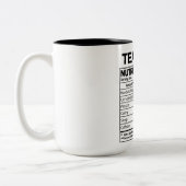 Tasse 2 Couleurs Funny Art Enseignant Nutrition Facts (Gauche)