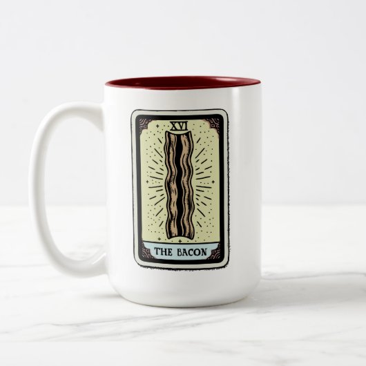 Tasse 2 Couleurs Funny Bacon Tarot Card (Gauche)