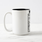 Tasse 2 Couleurs Funny Brother Nutrition Facts (Gauche)