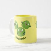 Tasse 2 Couleurs Funny Brussels sprouts légumes caricature (Devant gauche)