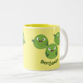 Tasse 2 Couleurs Funny Brussels sprouts légumes caricature (Devant droit)