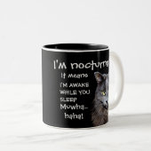 Tasse 2 Couleurs Funny Cat est Nocturne Evil Laugh  (Devant droit)