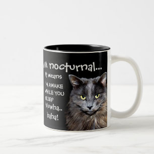 Tasse 2 Couleurs Funny Cat est Nocturne Evil Laugh 