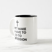 Tasse 2 Couleurs Funny Catholic Confession Joke (Devant gauche)