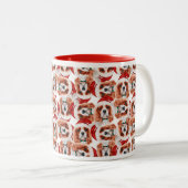 Tasse 2 Couleurs Funny Cavalier King Motif de Noël (Devant droit)