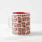 Tasse 2 Couleurs Funny Cavalier King Motif de Noël (Devant gauche)