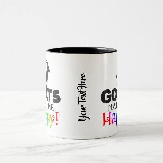 Tasse 2 Couleurs FUNNY CHAT | GOATS Rends-moi heureux (Centre)