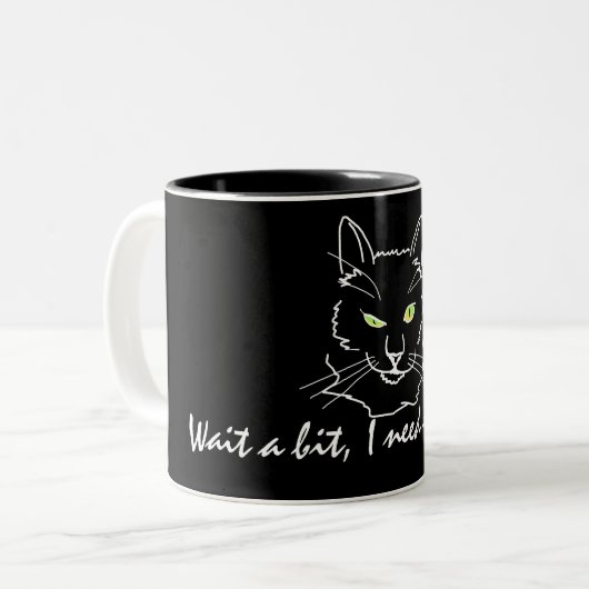 Tasse 2 Couleurs Funny Chat Noir (Devant gauche)