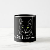 Tasse 2 Couleurs Funny Chat Noir (Centre)