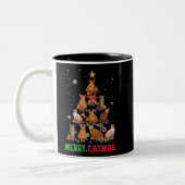 Tasse 2 Couleurs Funny Christmas Cat Meowy Catmas Xmas Tree (Gauche)