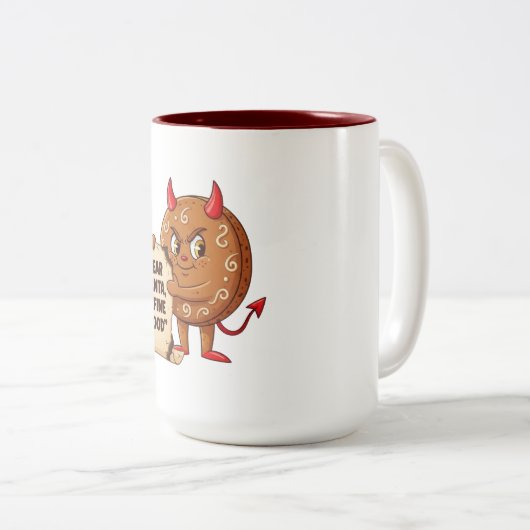 Tasse 2 Couleurs Funny Christmas Cookie Character (Devant droit)