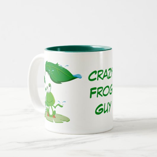 Tasse 2 Couleurs Funny Crazy frog guy ajouter du texte (Devant gauche)